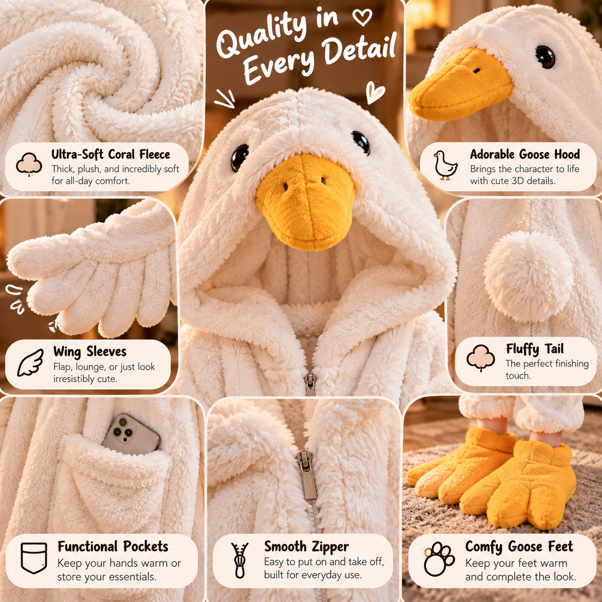 The Honk Robe, goose robe with matching slippers (photo 4 of 7)