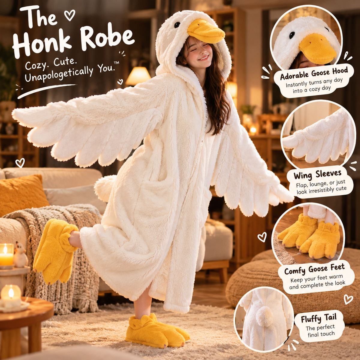 The Honk Robe, goose robe with matching slippers (photo 1 of 7)