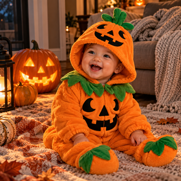 Lil' Patch Pumpkin Suit, knit baby pumpkin costume (photo 1 of 8)